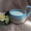 Candle carrier- Blue with white wax- Jasmine scented