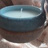 Candle carrier- Blue with white wax- Jasmine scented - Image 3