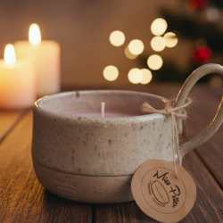 Pearl candle holder - Pastel pink wax - Jasmine scent