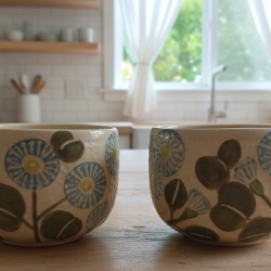 Silver Gum sgraffito cup